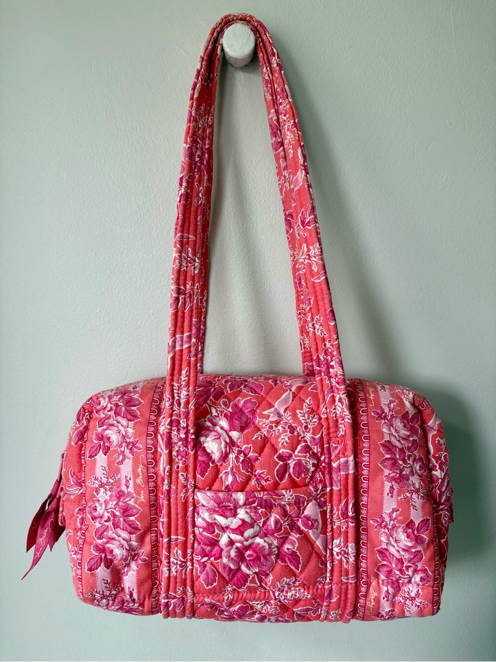 Vera Bradley Vintage 100 Mini Duffle Shoulder Bag Hope Toile